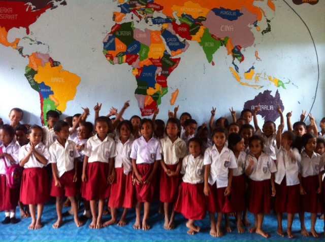 Happy Faces of Children at the Library in Melo