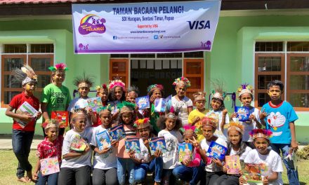 Perpustakaan TB Pelangi ke-57 di SDI Harapan, Sentani, Papua Bekerjasama dengan VISA