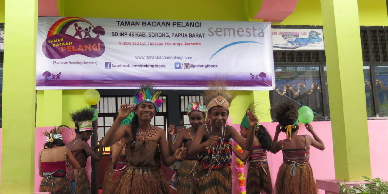 Peresmian Perpustakaan #TBPelangi ke-60 di SD Inpres 48 Kab. Sorong, Papua Barat