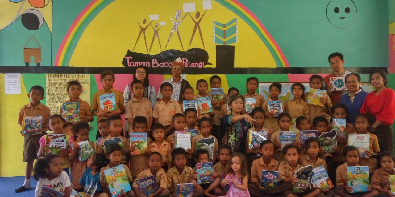 Inauguration of the 101st Rainbow Reading Gardens Library at SD Katholik St. Philipus Tanajea, Ende, Flores, NTT