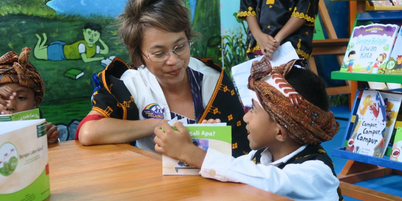 PERESMIAN PERPUSTAKAAN RAMAH ANAK TAMAN BACAAN PELANGI KE-173 di SD INPRES TONGATEY