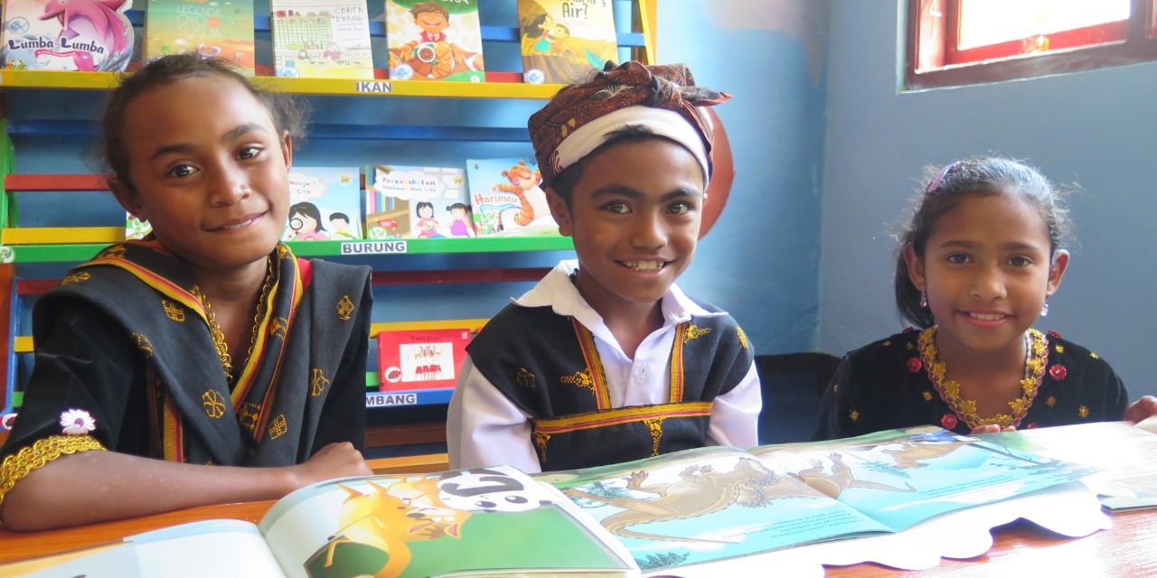 PERESMIAN PERPUSTAKAAN RAMAH ANAK TAMAN BACAAN PELANGI KE-167 di SDN AEBOWO